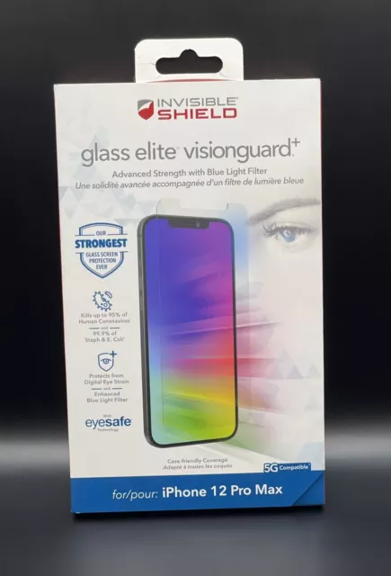 ZAGG InvisibleShield Glass Elite+ Screen Protector for iPhone XR 11 12 Pro  Max