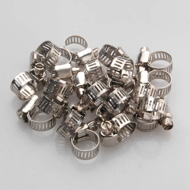 Premium 20 Stck. verstellbare Schneckenclip enthalten Edelstahlschlauchklemmen