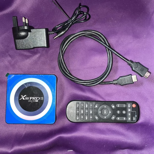 X88 Pro 13 8K Ultra HD Android 13.0 Smart TV Box with Remote Control.  Used.