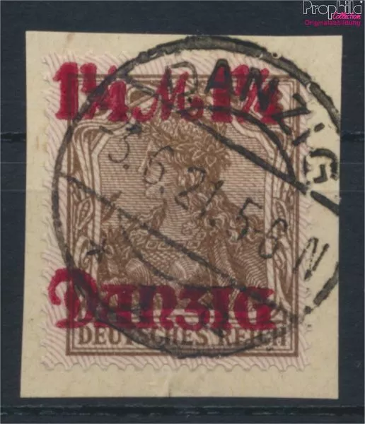 Briefmarken Danzig 1920 Mi 42II Unterdruckspitzen nach unten Gefälligkeits (9961
