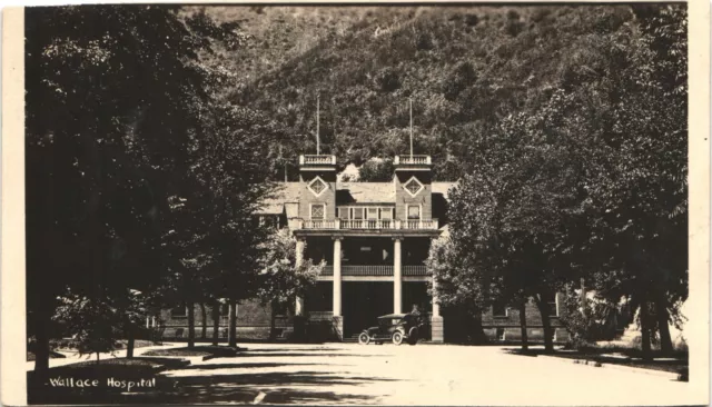 WALLACE HOSPITAL original real photo postcard rppc IDAHO ID c1920