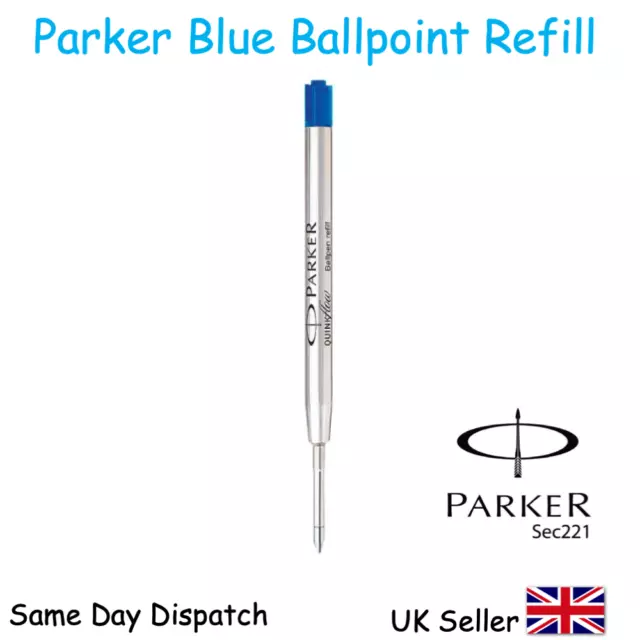 Genuine Parker Ballpoint Refill Biro Medium Black Blue Smooth Writing Quink Flow