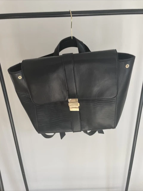 ASOS DESIGN SATCHEL Backpack With Lock Detail In Black 5.03 PicClick UK