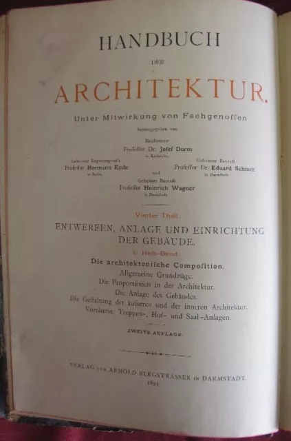 Antique 1893 Architecture Book Germany 3