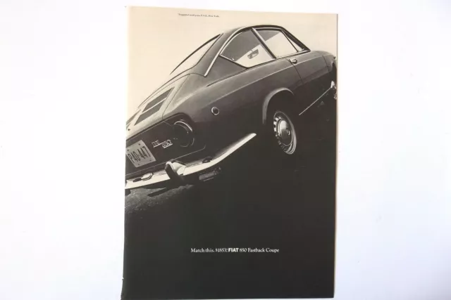 1968 Fiat 850 Fastback Coupe Print Ad