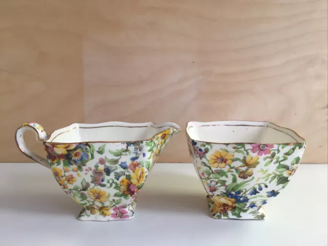 Royal Winton Grimwades England - Bedale - Creamer & Sugar Set