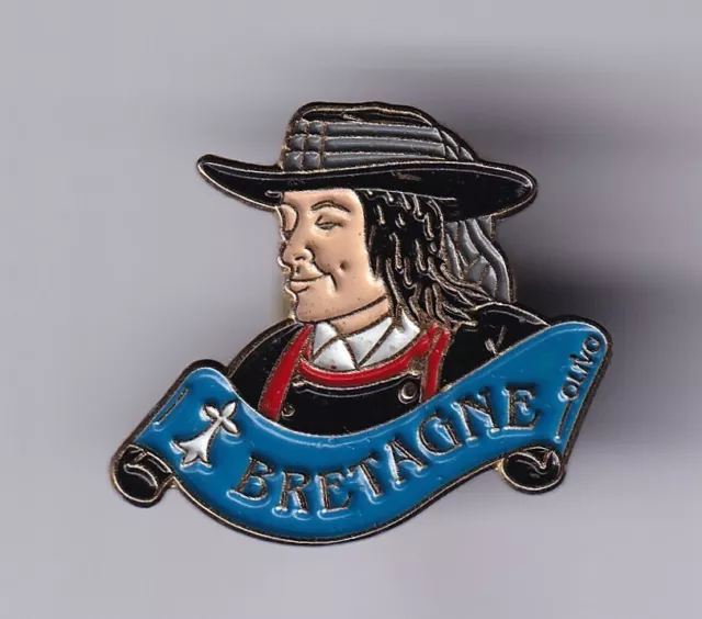 Rare Pins Pin's .. Tourisme Bretagne Breizh Folklore Costume Hermine Breton ~Fj