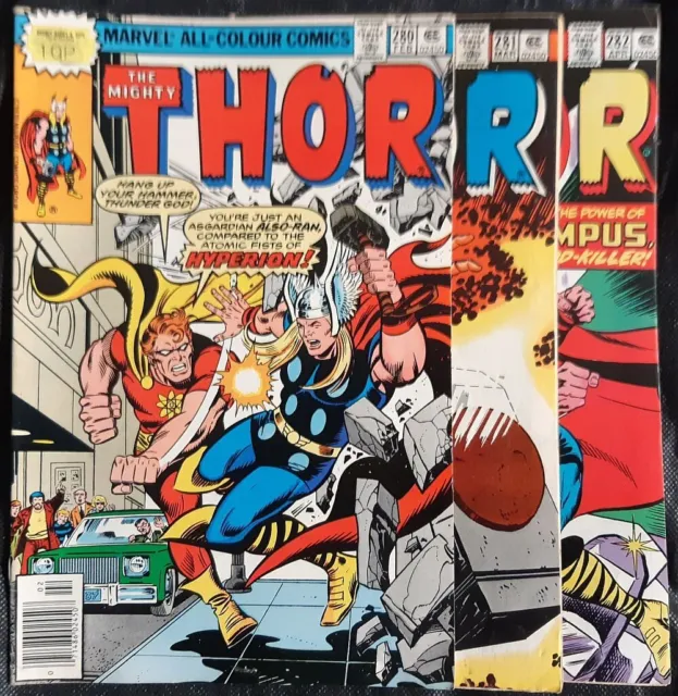 Mighty THOR, 3 Issues # 280-282, Marvel Comics, 1979