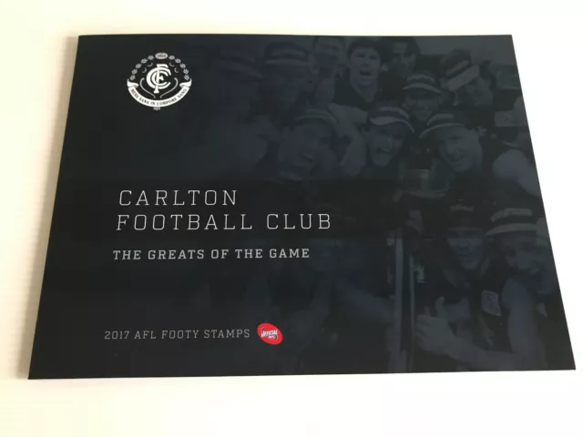 Brand New Mint Condition Carlton FC AFL Collector 2017 Souvenir Stamp Folder