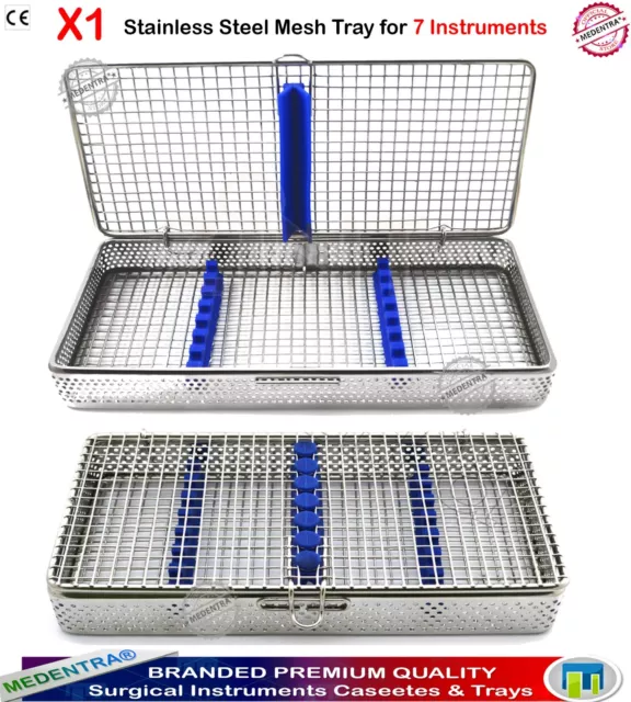 X1 Wire Mesh 7 Instruments Tray Sterilization Surgical Cassette Dental Autoclave