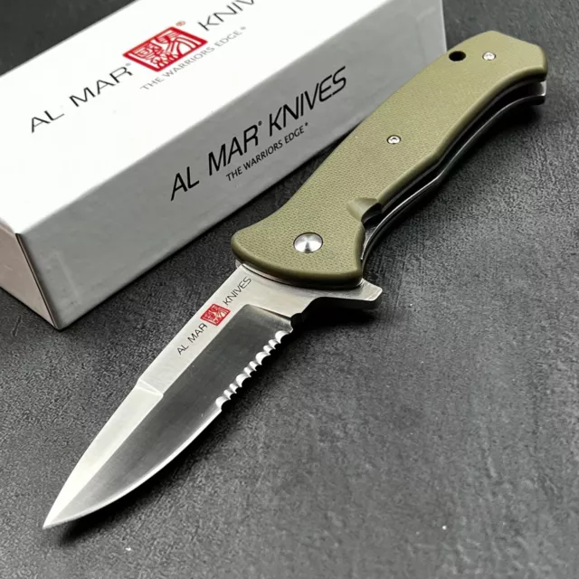 AL MAR SERE 2020 Green Spring Assisted Open Flip Blade EDC Folding Pocket Knife