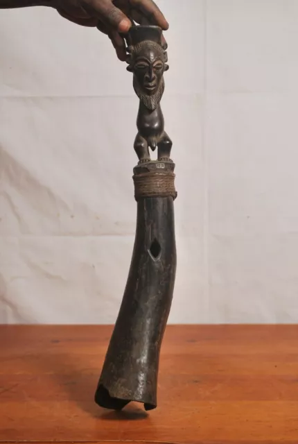 African Tribal Art, amazing bembe trumpet from DRC.done