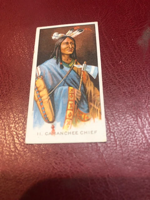 Britsh American Tobacco Types Of North American Indians Camanchee Chief Card