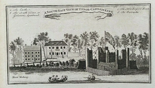 Antiker Druck Upnor Castle Eine Südöstliche Ansicht In Kent C1760 Pub. Alex Hogg
