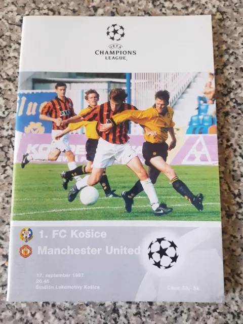 CHAMPIONS LEAGUE PROGRAMME FC KOSICE V MAN UNITED 17th sep 1997