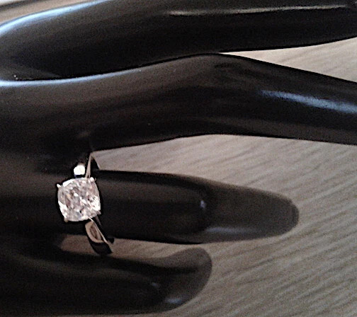 Charles Winston for Bella Luce Scintillant Cut Solitaire Rhodium Ring Sz.8