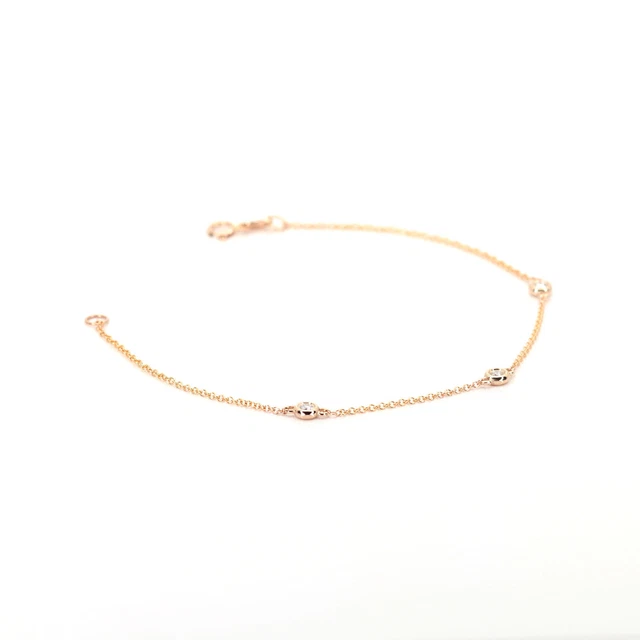 14k 3 Diamond By The Yard Bracelet