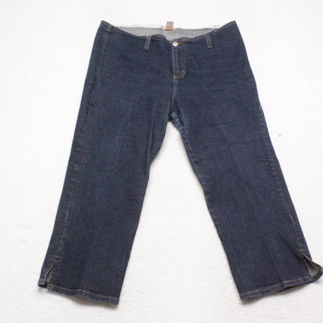 Watch LA Women's Juniors Size 19 Blue Capri Dark Cotton Blend Stretch Jean USA