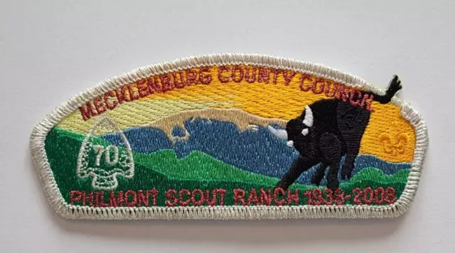 Mecklenburg County Council Shoulder Patch, Philmont Scout Ranch, 1938 2008, 70