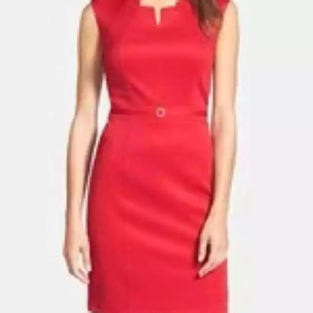 Ellen Tracy Angular Neckline Scuba Sheath Dress 2