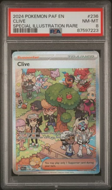 2024 Pokemon Paldean Fates Clive SIR #236 PSA 8