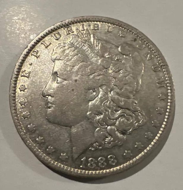 USA SILVER COIN MORGAN DOLLAR 1888 O "Hot Lips" Error Coin 2