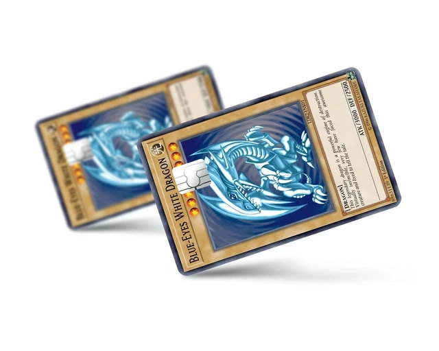 YU GI OH Blue Eyes White Dragon Card Skin Meme Credit Card Sticker
