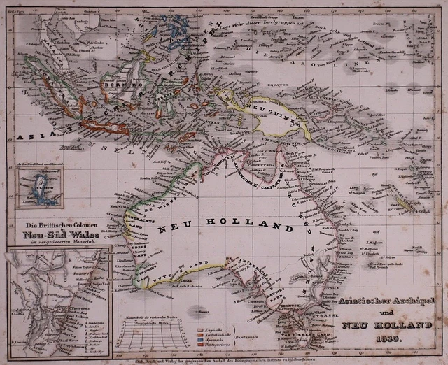 Dated 1830 Universal Atlas Map ~ NEW HOLLAND / AUSTRALIA ~(10x12)-#1251
