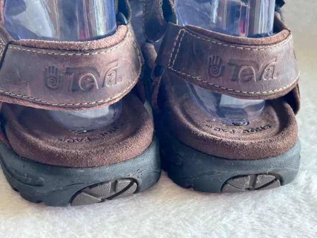 MENS TEVA DARK Brown Leather Athletic/Hiking Sandals US Sz 7 Euro 39.5 ...