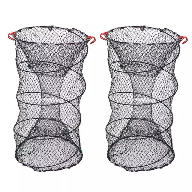 WIRE MESH FISHING basket 3x Outdoor Collapsible Fishing Net Fish