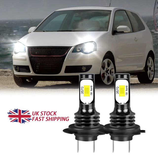 For VW Polo 9N 9N3 2001-2009 2x H7 Kit Car LED Headlights Bulbs PURE WHITE 6500K