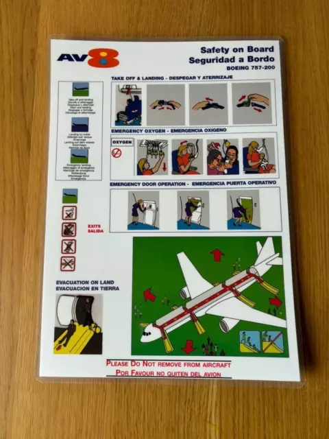 Av8 Airlines Boeing 757-200 Sicherheitskarte