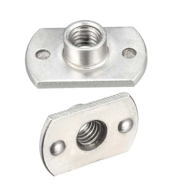 M6 Base dalle acier carbone forme T projection 2 écrous à souder 10 Pcs