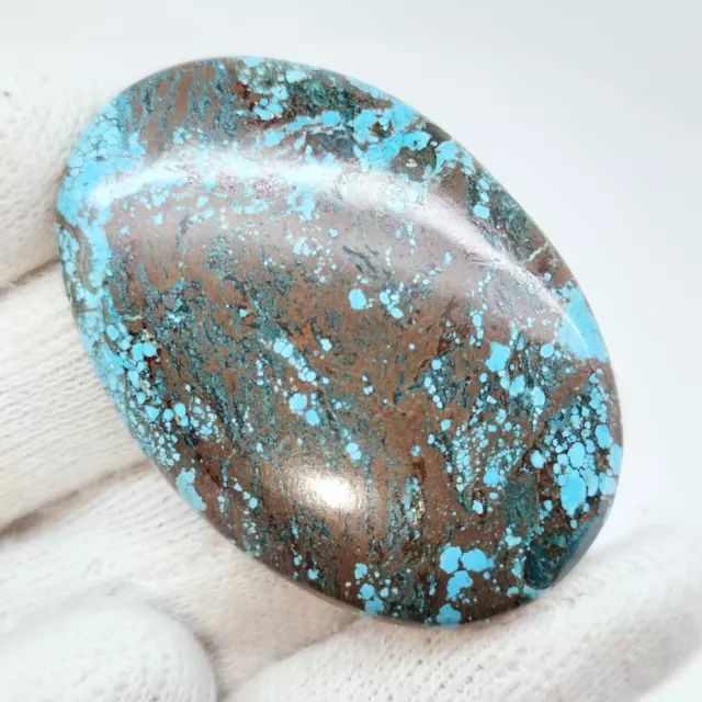 77.25 Cts Natural Arizona Blue Turquoise Cabochon Certified Gemstone