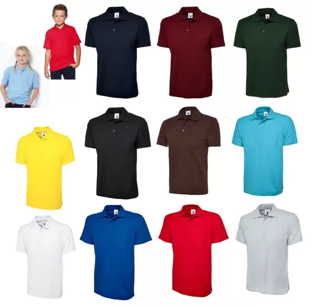 Boys/Girls Kids School Summer Polo Shirt T-Shirt Uniform Sports Casual P.E Class