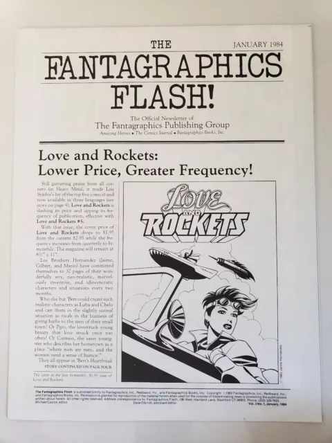 THE FANTAGRAPHICS FLASH Jan 1984 RARE PROMO BOOKLET! FOLD-OUT PREVIEW POSTER 