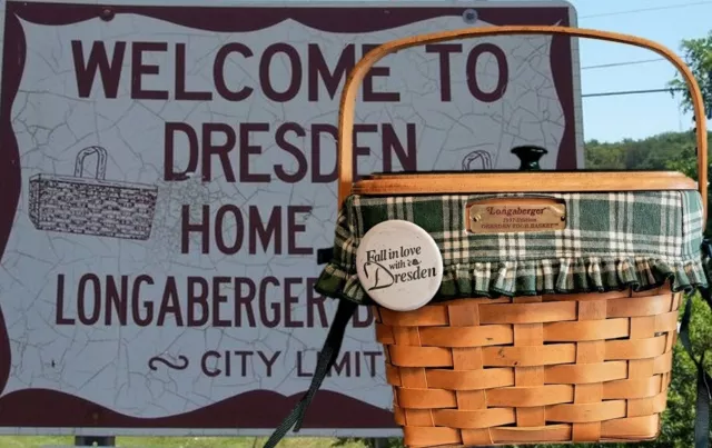 Longaberger 1997 Dresden Tour Basket Combo w/ Original Receipt & Button