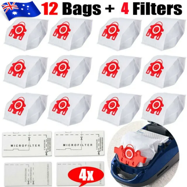 12x Vacuum Cleaner Filters Dust Bags Set For Miele FJM Hyclean COMPACT C1 C2 S4