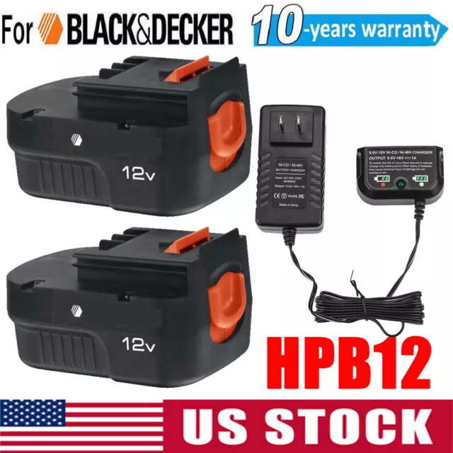 HPB12 for Black+Decker 12V 3.6Ah Battery / Charger Firestorm FSB12 FS120BX  A1712