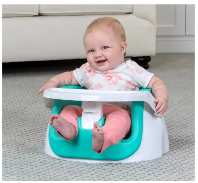 My Little 2-in-1 Booster Seat and Grow with Me Floor Seat with Removable Feeding 3
