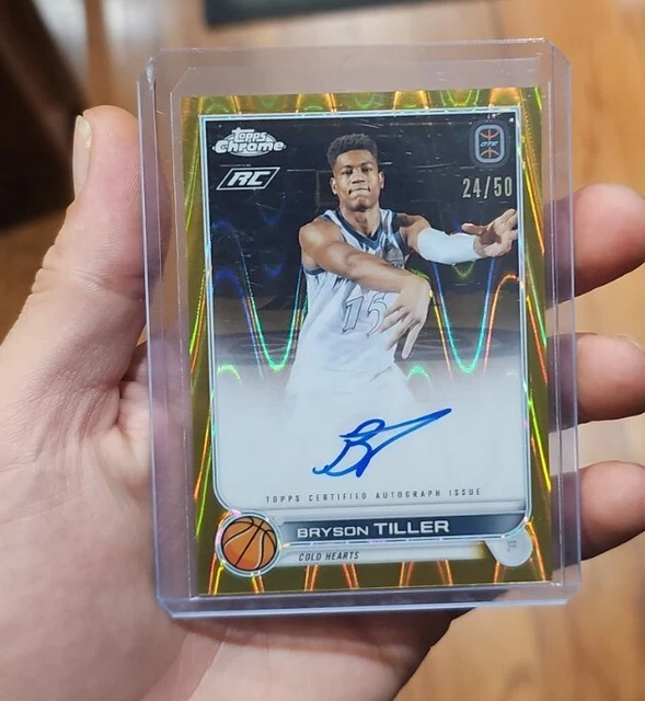 2023 TOPPS CHROME Ote Bryson Tiller CaBt2 Rc Gold Raywave On Card Auto