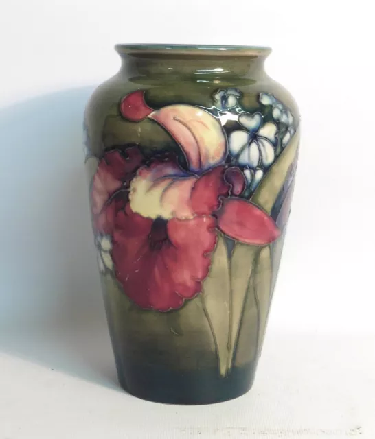 Mid 20Th Century  Moorcroft Orchid Vase, Late Queen Mary Label To Base