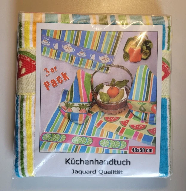 3er Set, Küchenhandtuch, Handtuch, Allzwecktuch, Geschirrtuch, Jacquard, 48x50cm