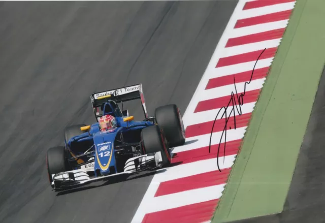 Foto Felipe Nasr firmata a mano 12x8 Sauber F1 2.