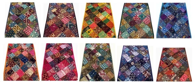 Wholesale Lot 10 Pcs Vintage Sari Threadwork Beads Wall Decor Hanging Tapestry