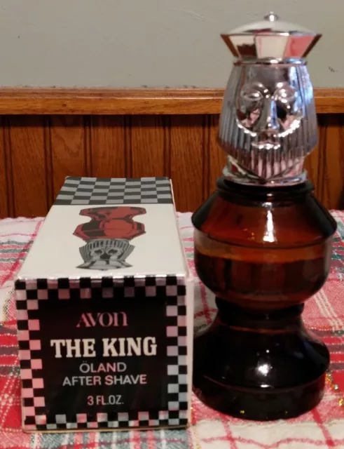 Vintage Avon The King Chess Piece Oland After Shave 3fl oz. Full  New Old Stock