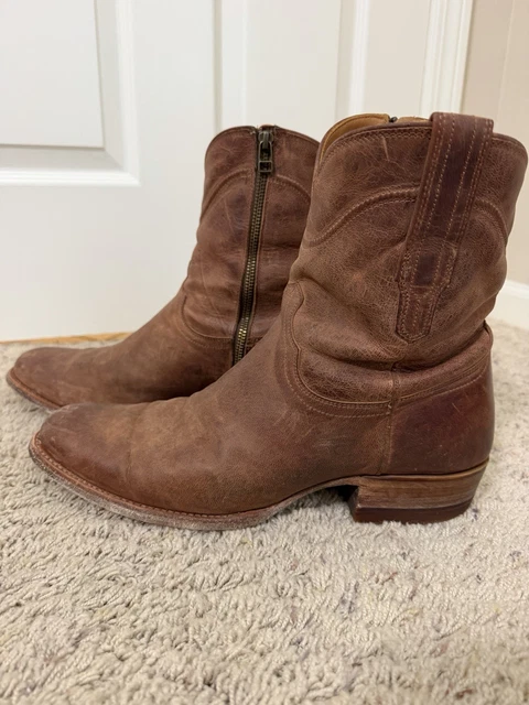 Clear Inner Dimensions MEN’S TECOVAS “THE Dean” Scotch Goat Cowboy Boots Sz 11.5 D Inside Zip ...
