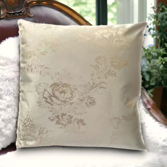 Luxury - Ivory Cream Fresh Rose Soft Gold Textured Cushion Covers 18x18" 45x45cm