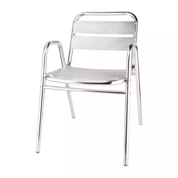 Bolero Aluminium Stacking Chairs Arched Arms (Pack of 4) PAS-U501
