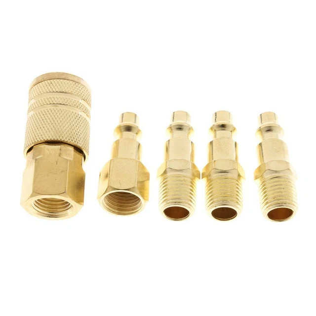5 pezzi 1/4 "NPT Air Quick Connect Accoppiatore Air Line Plug Raccordi maschio